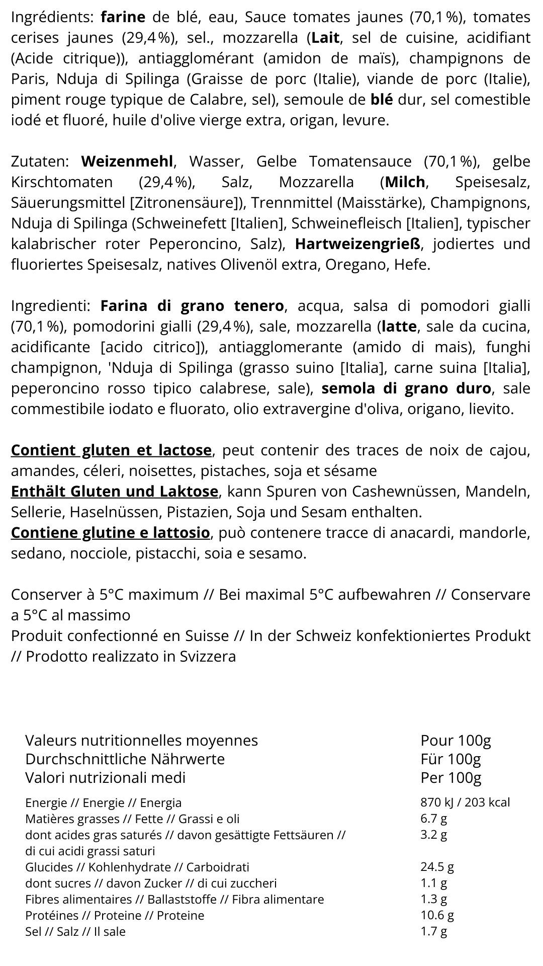 Ingrédients automne